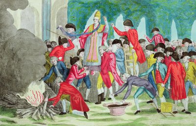 The Burning of the Effigy of Pope Puis VI in the Garden of the Palais Royal, 6th April 1791 by French School